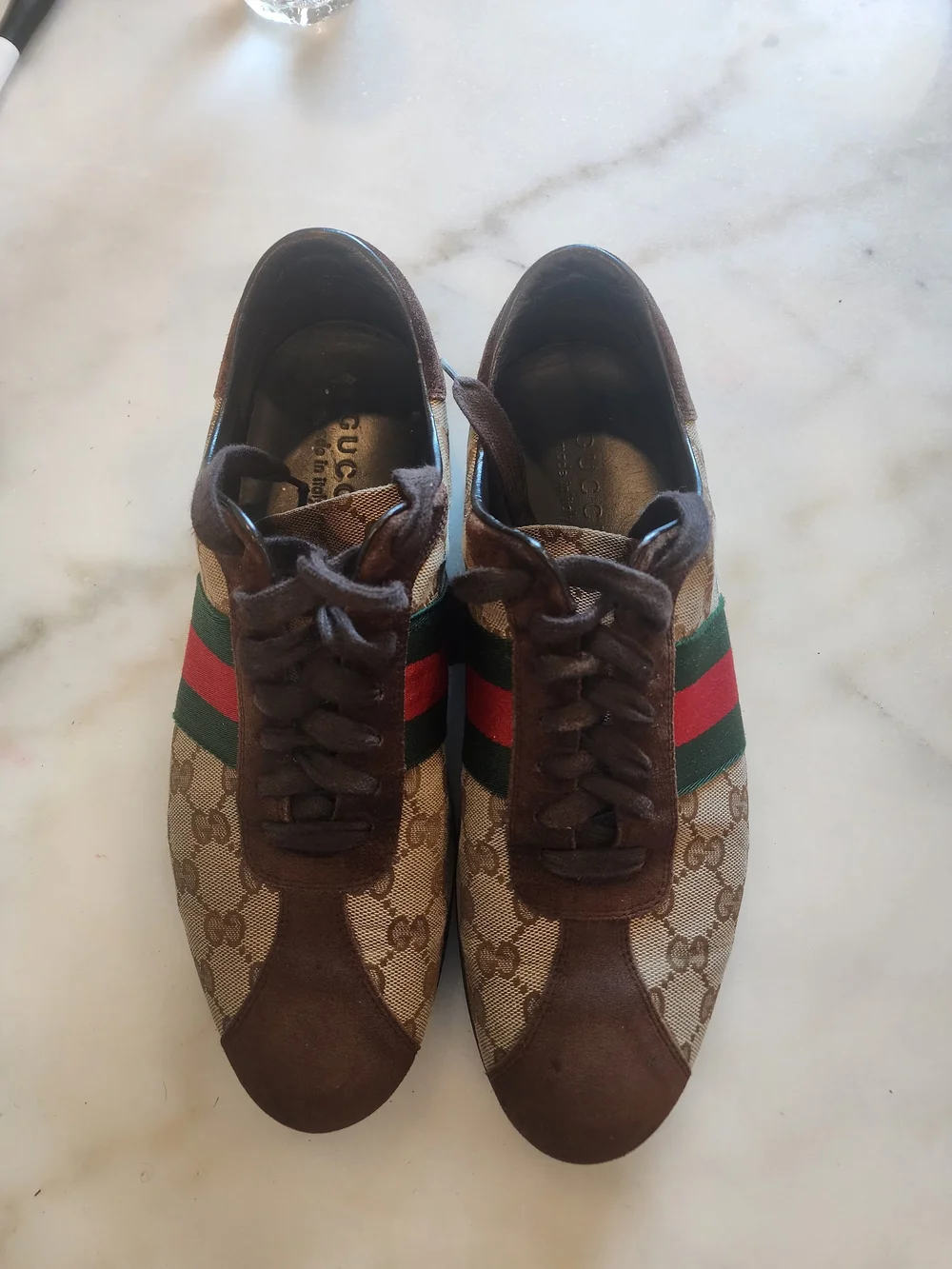 Gucci Brown GG Canvas Stripe Men's Sneaker
